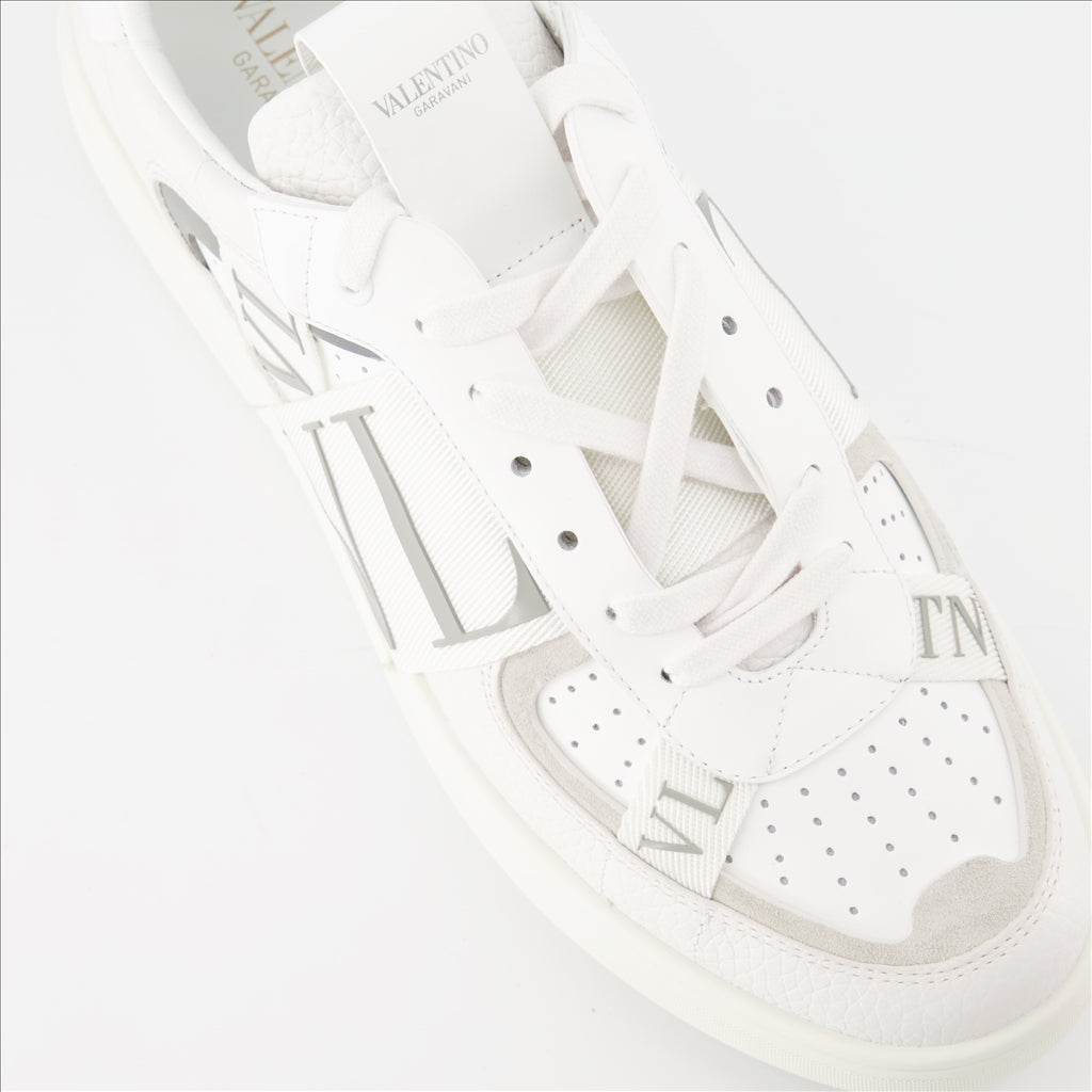 White sneakers, Valentino Garavani, men's shoes, sleek design, high-end style