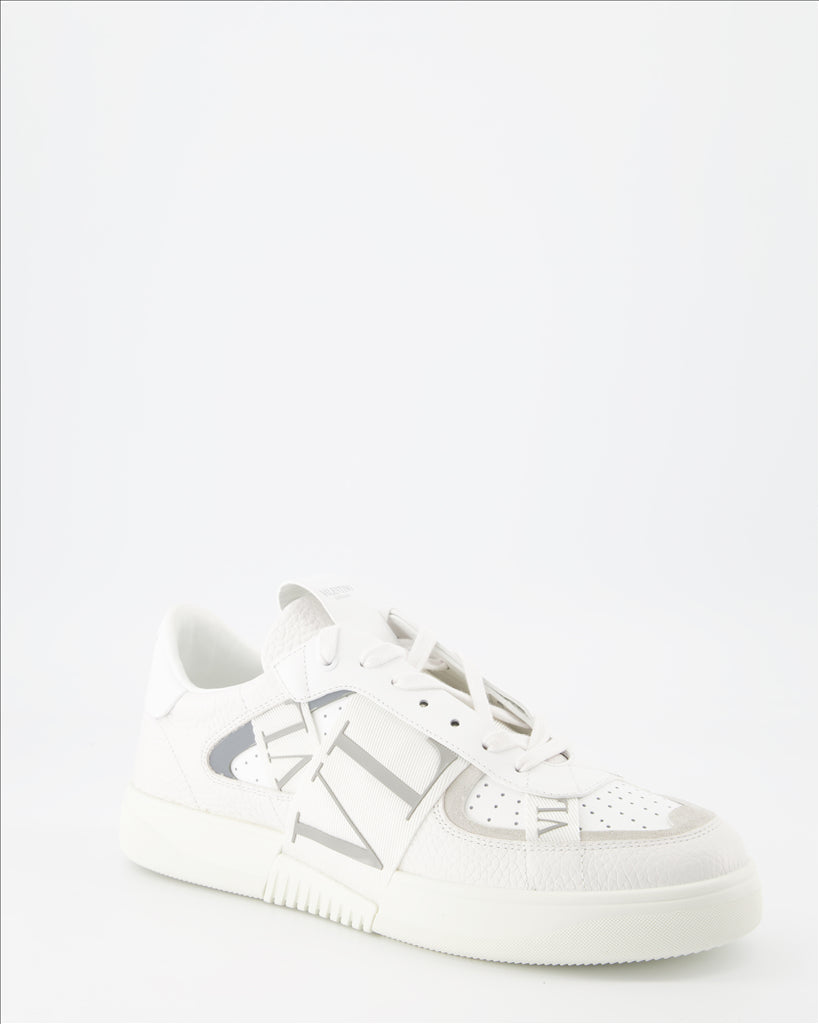 White sneakers, Valentino Garavani, men's shoes, sleek design, high-end style