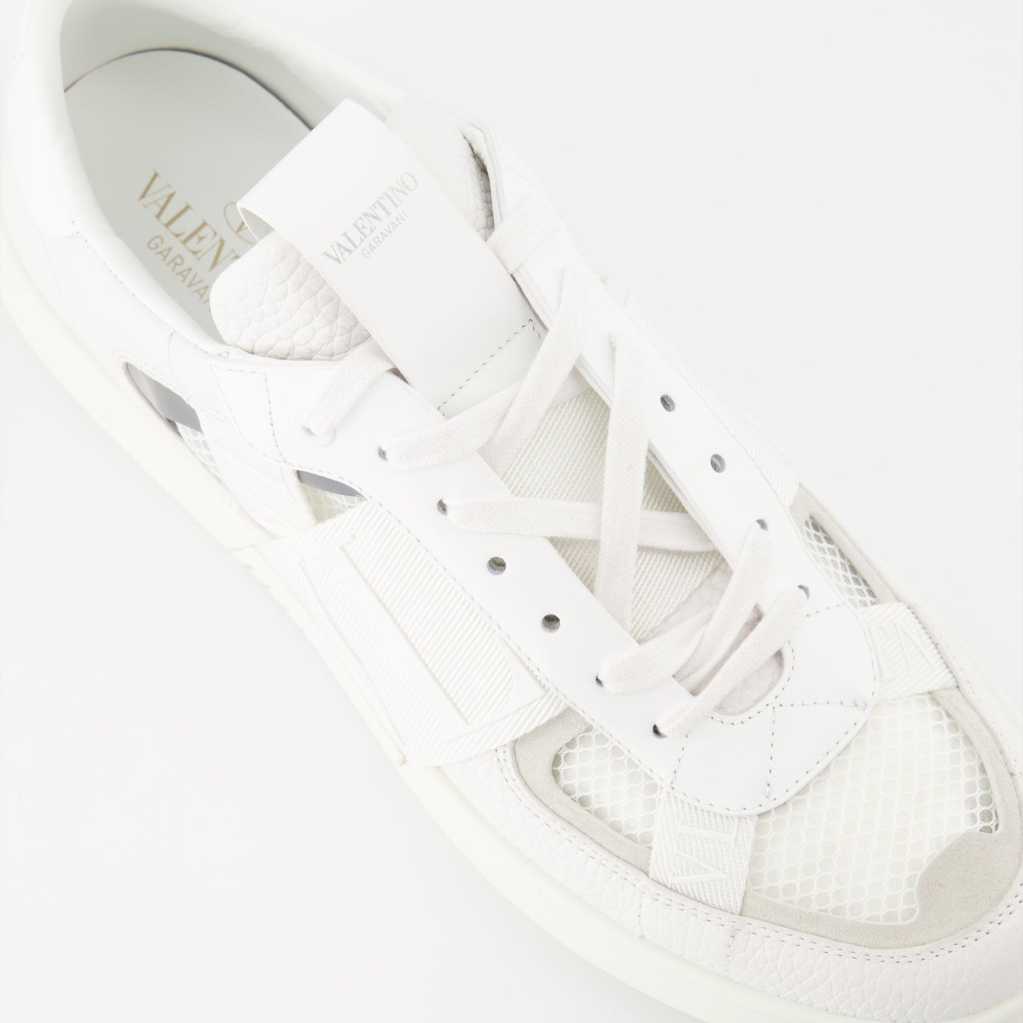 Valentino Garavani, luxury sneakers, white mesh, women's shoes, high-end fashion