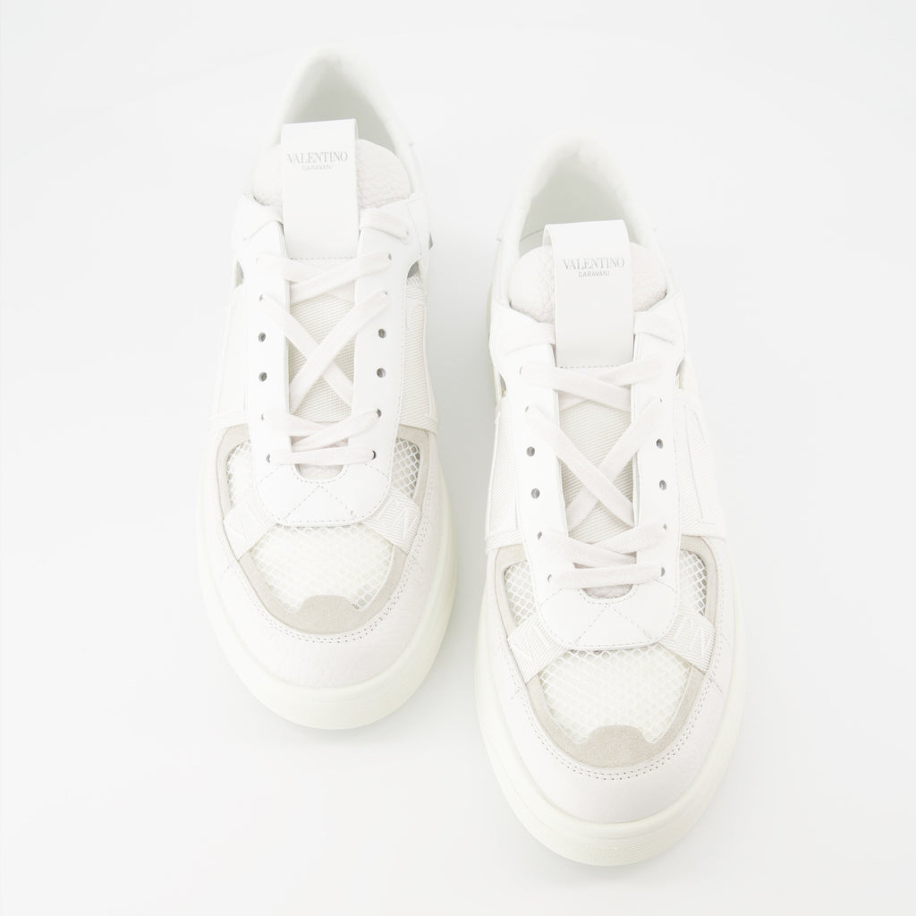Valentino Garavani, luxury sneakers, white mesh, women's shoes, high-end fashion