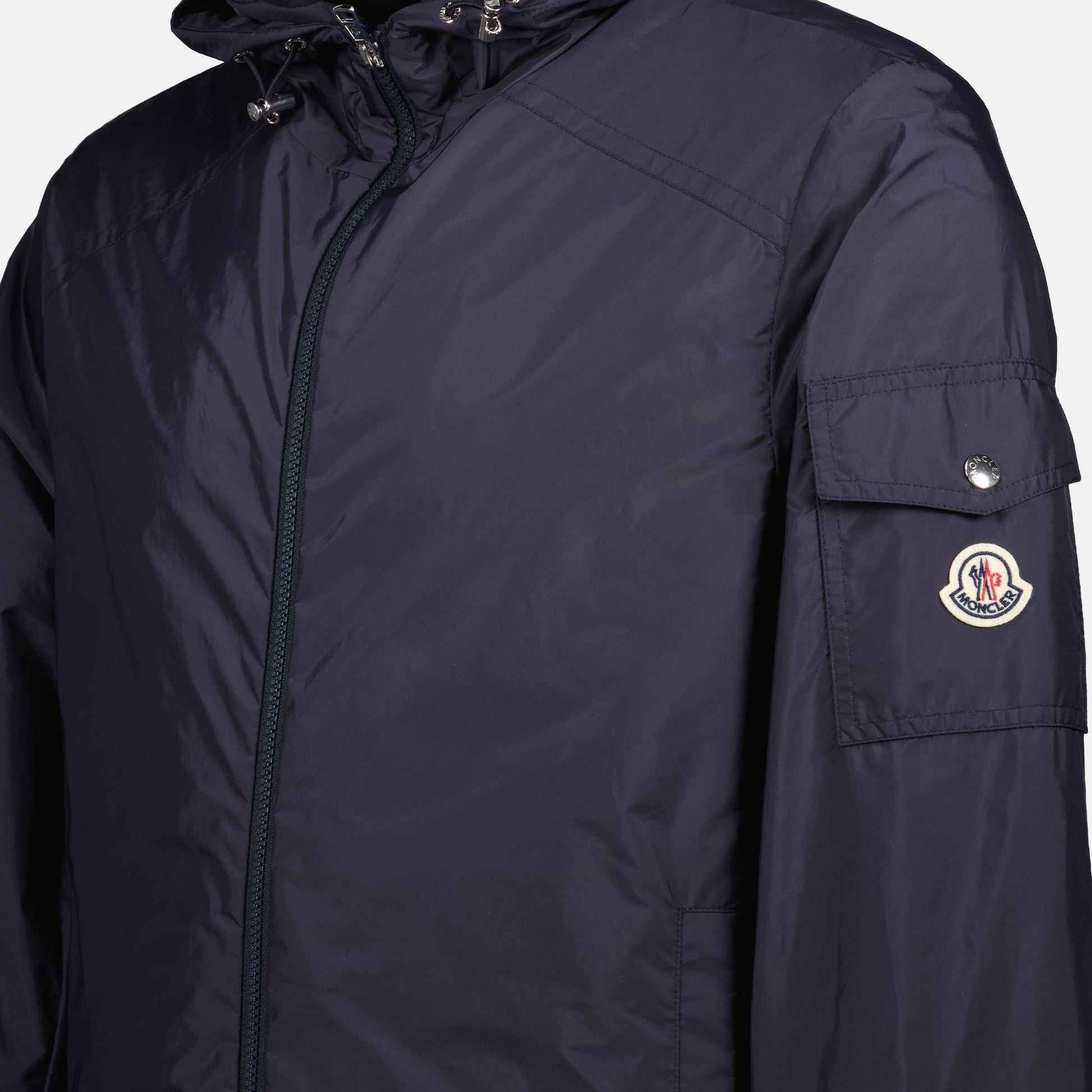 Moncler Etiache, navy windbreaker, men's jacket, spring-summer 2024, nylon outerwear