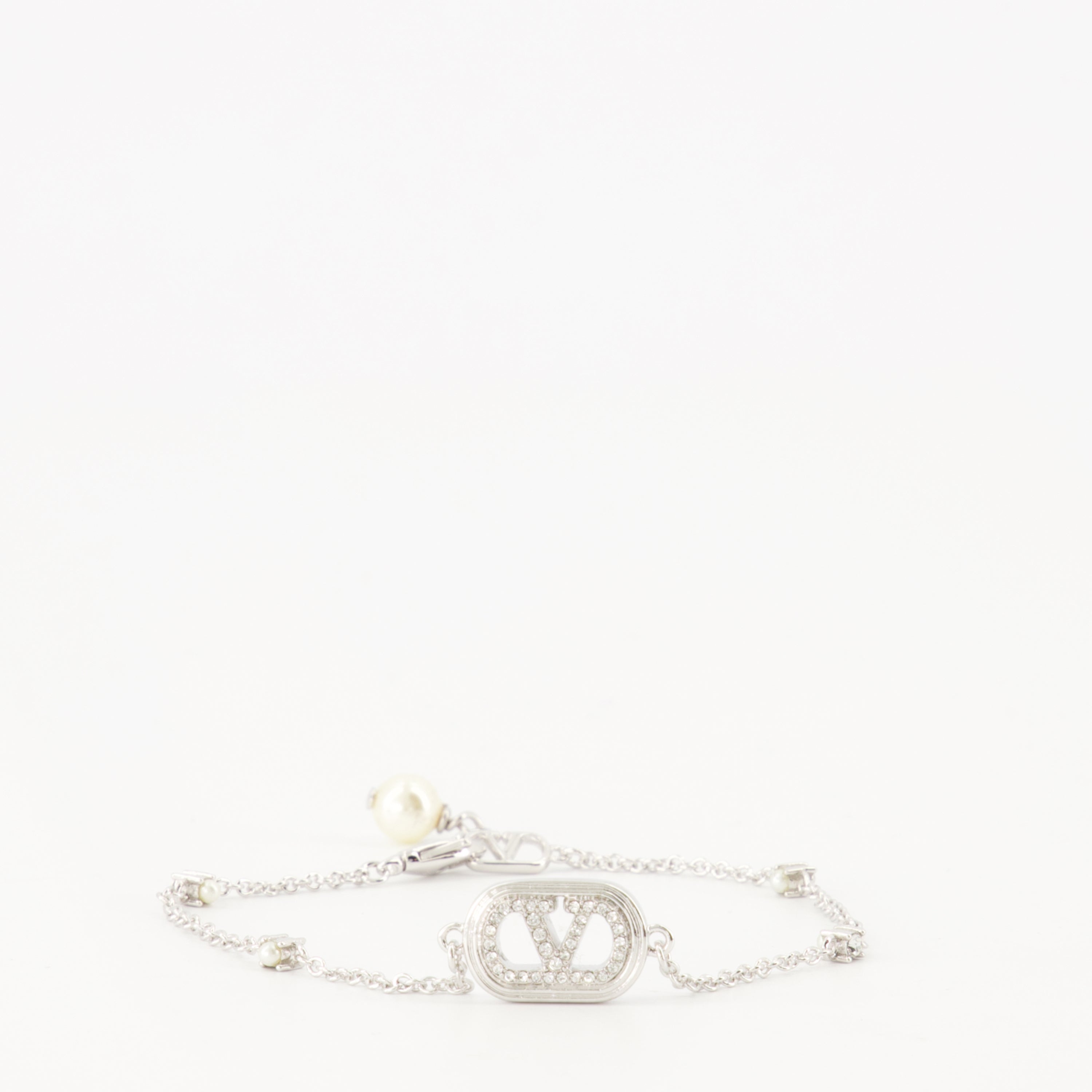Valentino bracelet, Swarovski crystal accessories, VLogo Signature, luxury jewelry, pearl bracelet