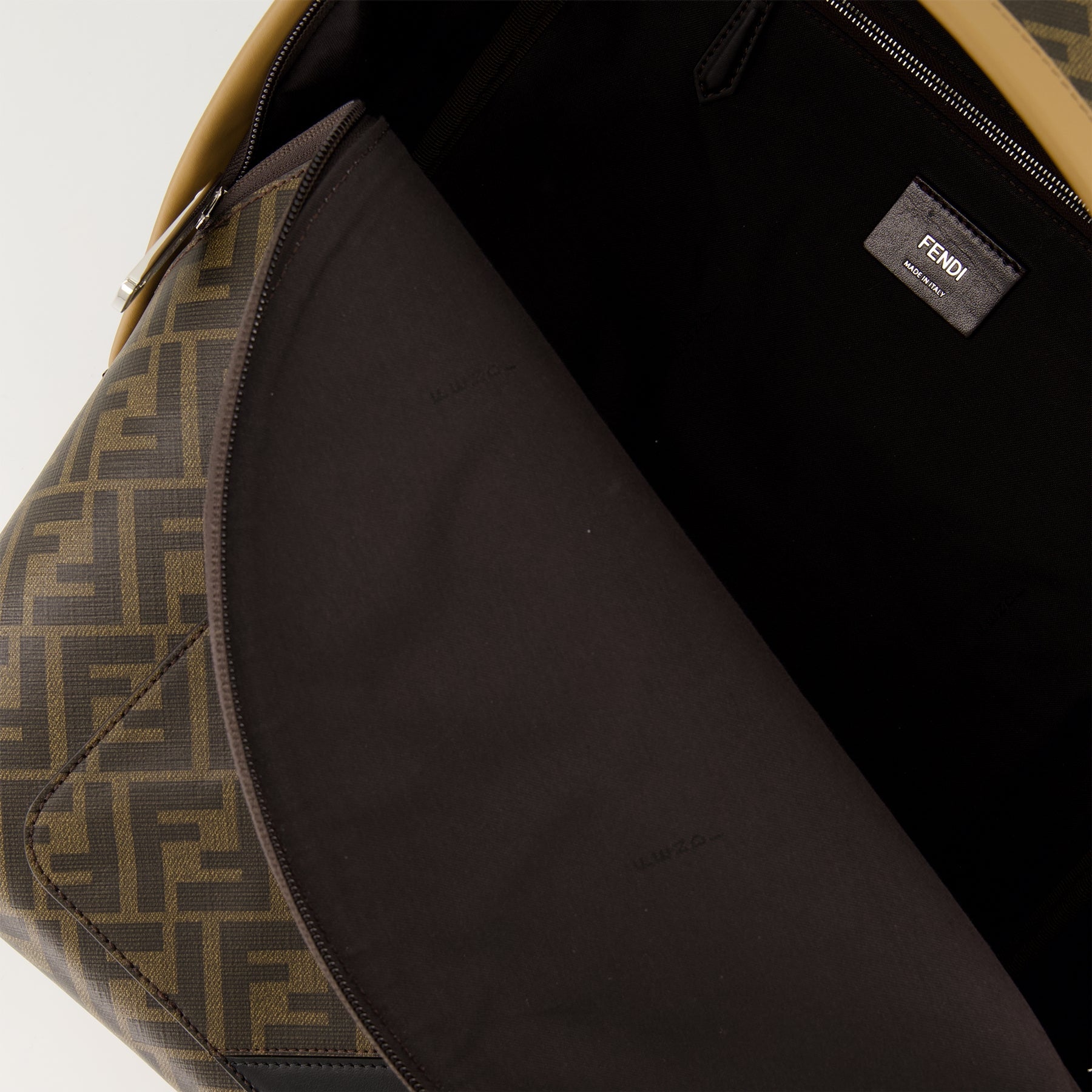 FF print backpack, Chiodo Diagonal, luxury leather backpack, Fendi Fall-Winter 2024, premium men's accessory