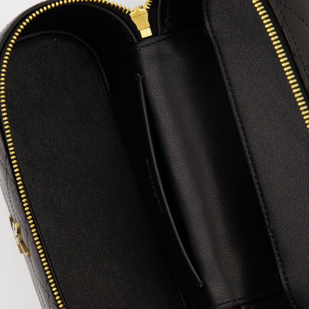 Gaby Vanity Case, Saint Laurent handbag, lambskin leather bag, designer vanity case, fashion accessory