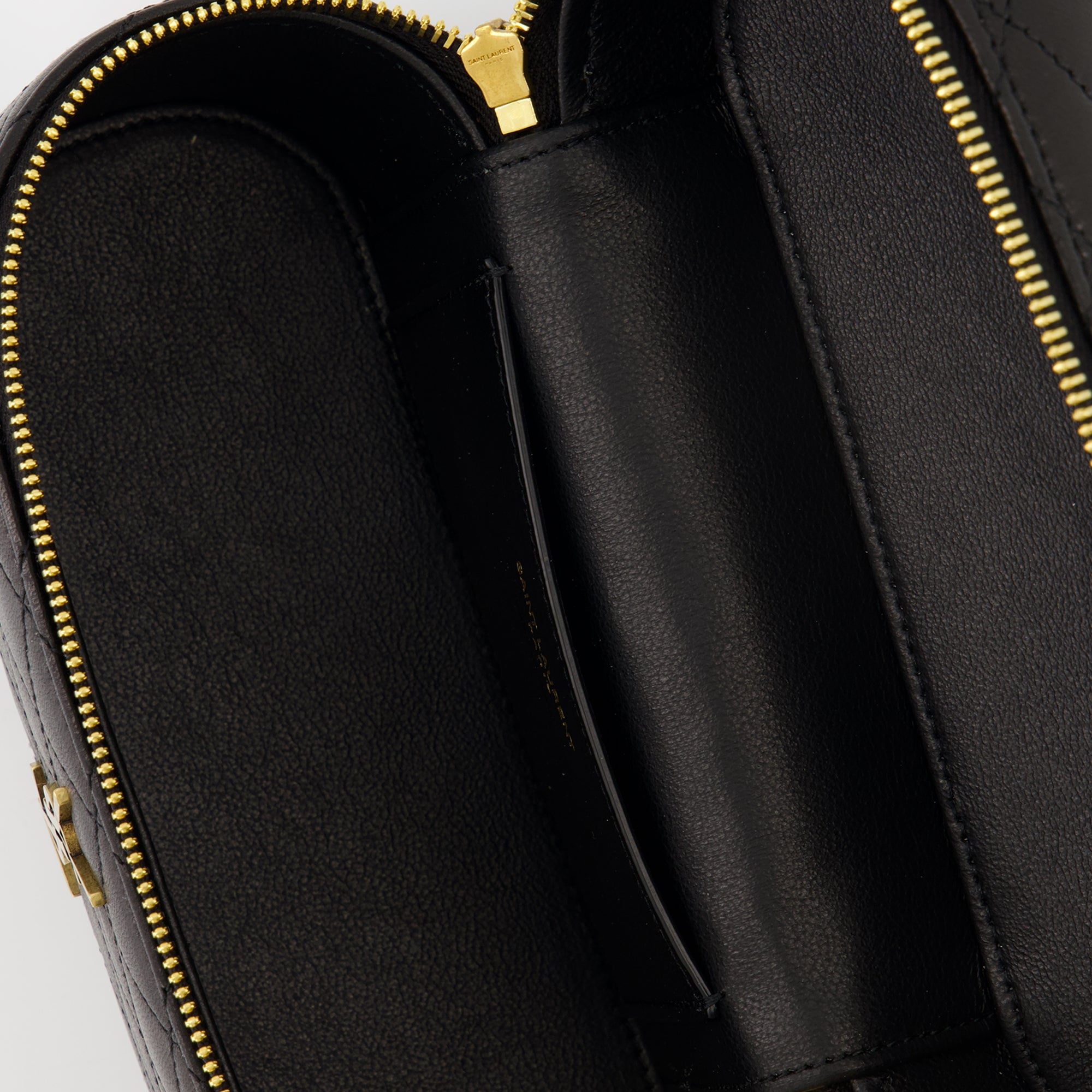 Gaby Vanity Case, Saint Laurent handbag, lambskin leather bag, designer vanity case, fashion accessory