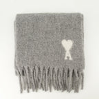 ami heart scarf in grey wool we in style ami paris women 15545343017340