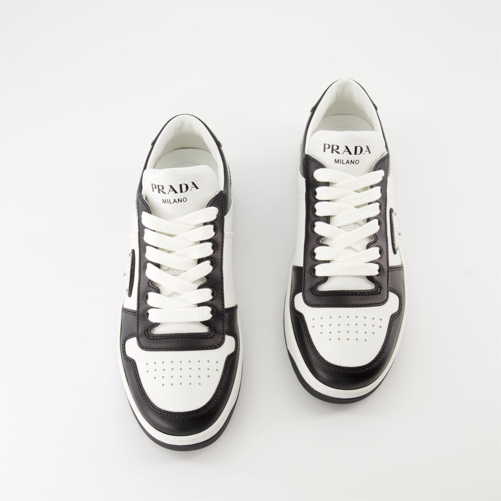 Prada sneakers, luxury footwear, black and white leather sneakers, Autumn-Winter 2024, high-end sneakers