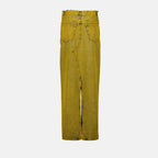 Denim Maxi Skirt in Yellow