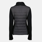 Image du Cardigan Bi-matière Noir par Moncler pour Femmes - Saison Printemps-Été 2026 - Vue de Dos