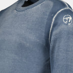 K-Larence-B pullover, blue cotton sweater, Diesel apparel, inverse print sweater, casual fashion