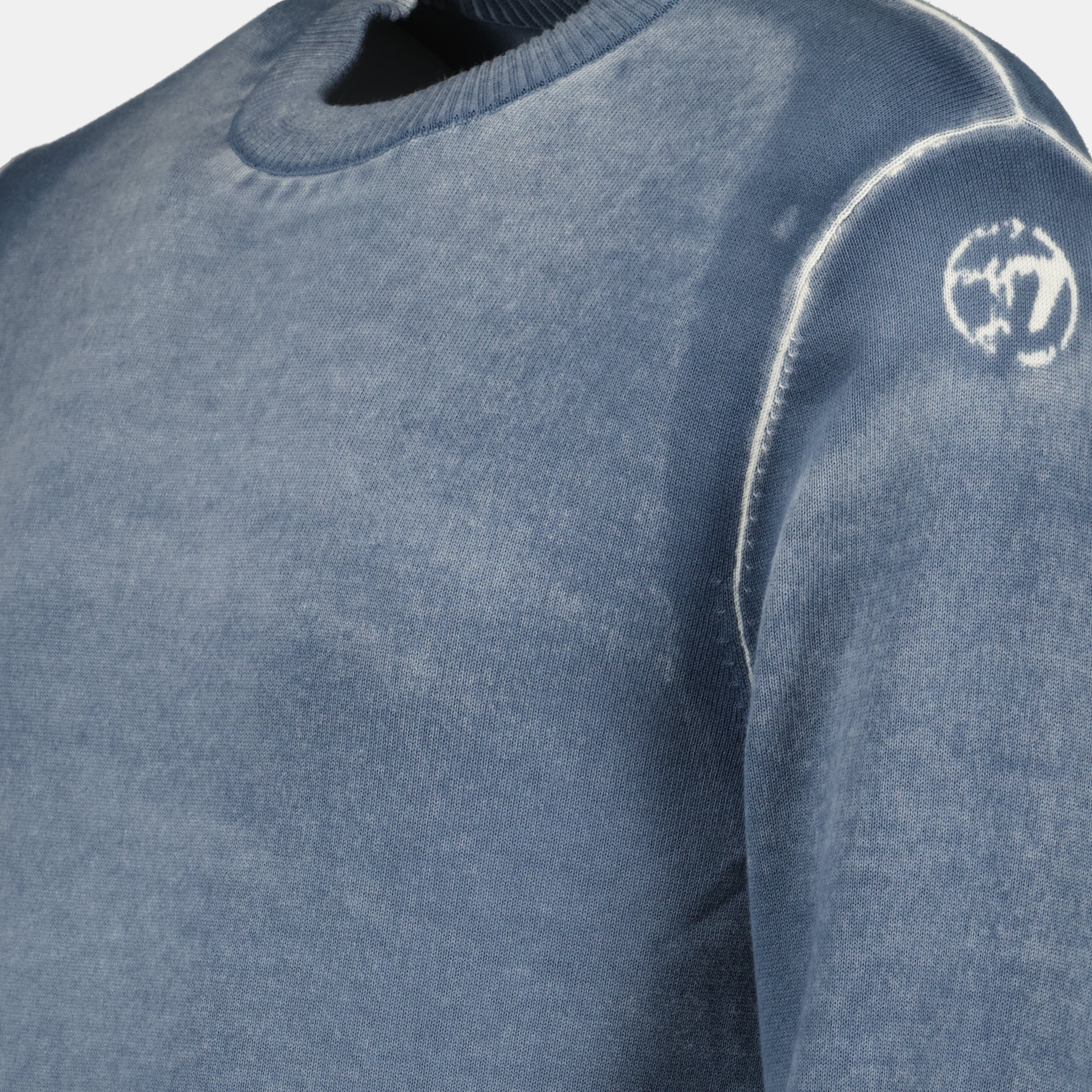 K-Larence-B pullover, blue cotton sweater, Diesel apparel, inverse print sweater, casual fashion