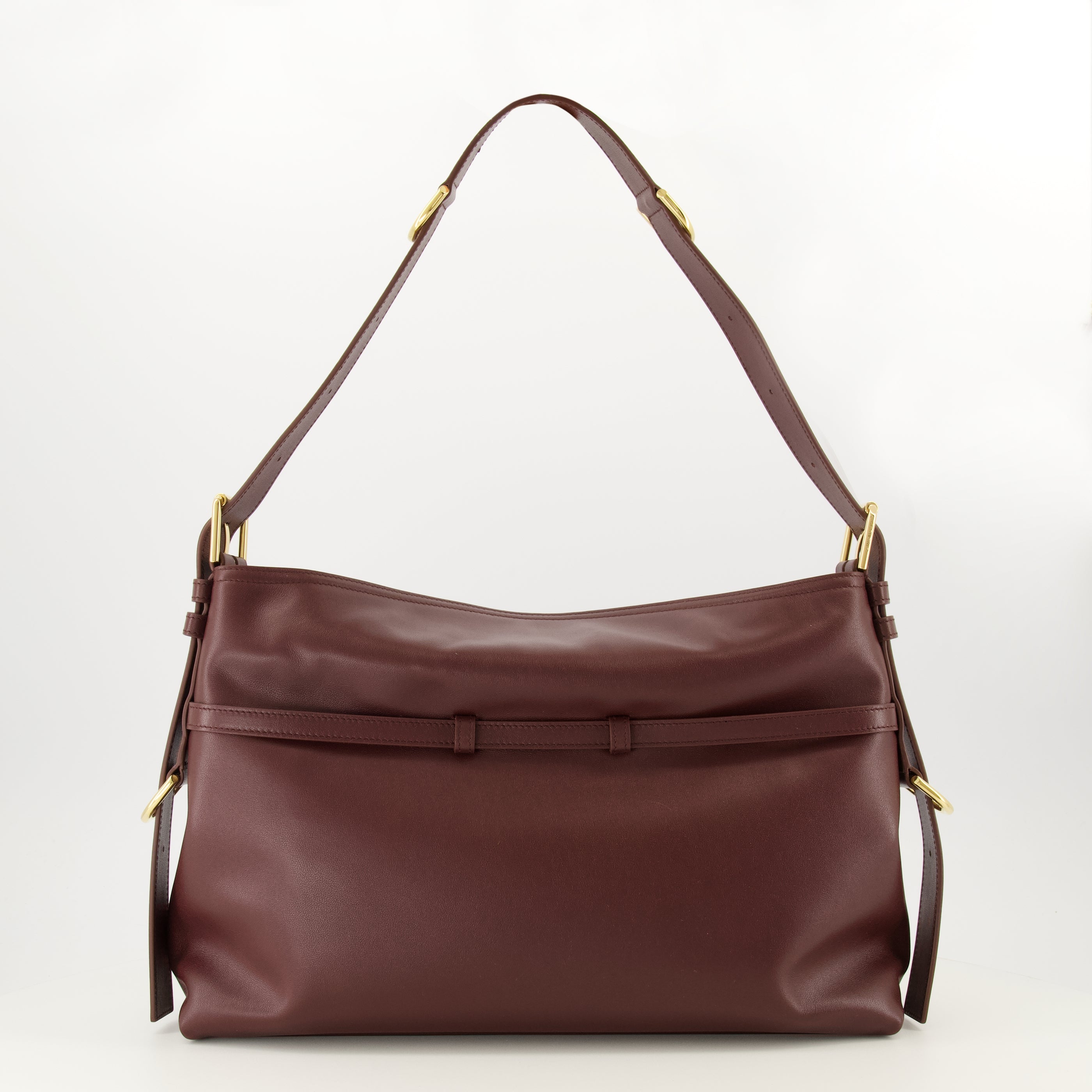 Medium Bordeaux Leather Sac Voyou