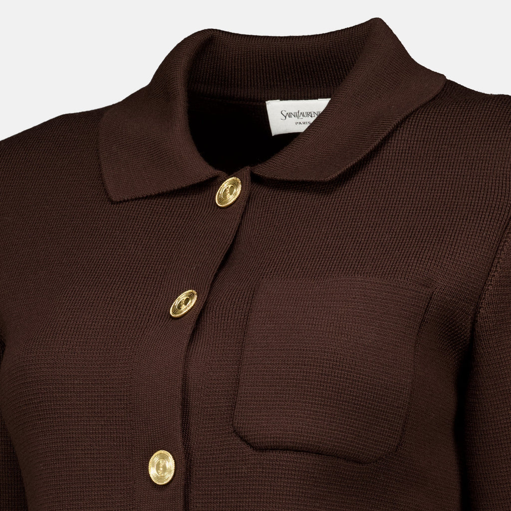 Cardigan en Laine Marron
