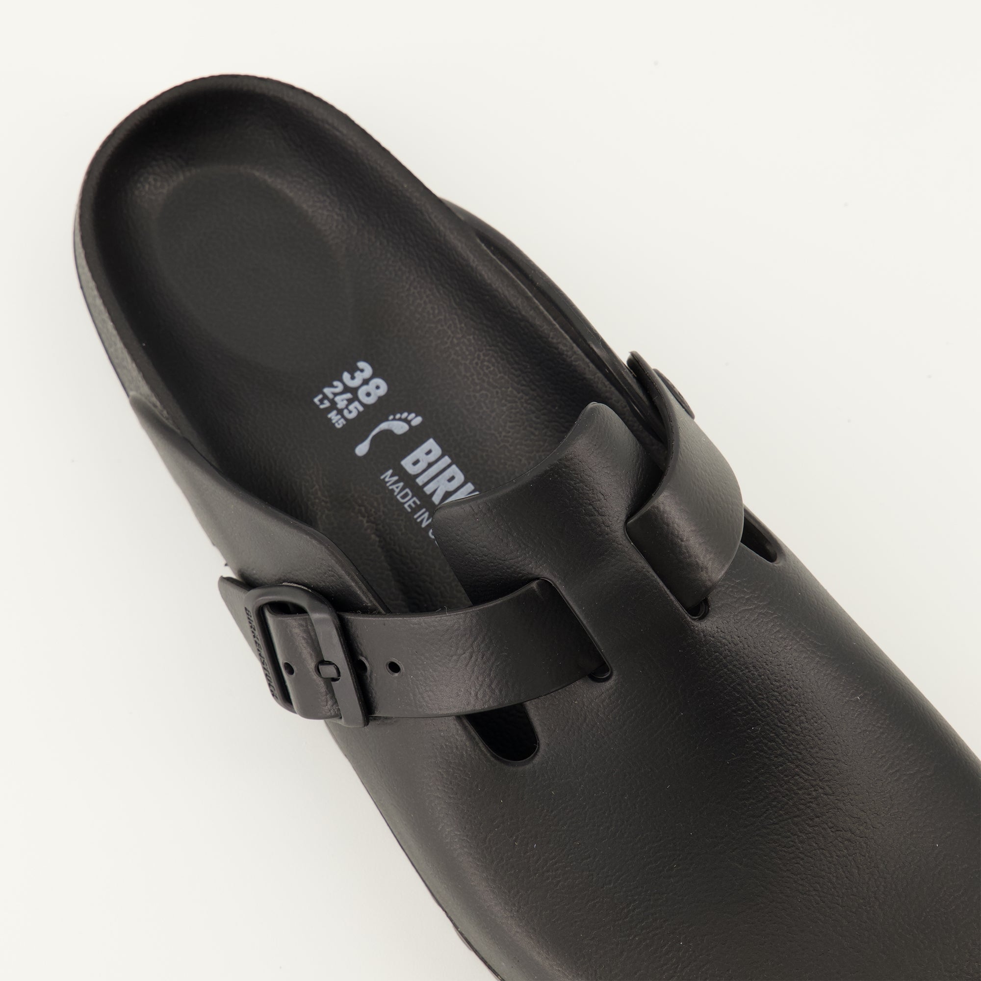 Boston EVA Mules, Birkenstock mules, comfortable footwear, black slip-on shoes, adjustable EVA sandals