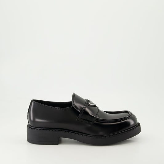 leather moccasins, black moccasins, slip-on shoes, designer footwear, brushed leather shoes