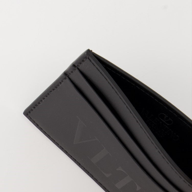 Valentino Garavani, leather card holder, luxury accessories, black card holder, designer leather goods