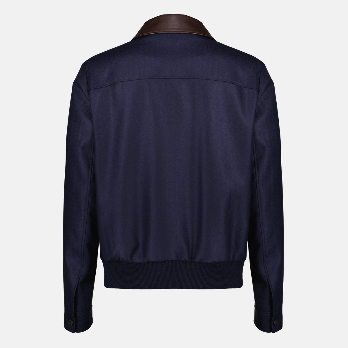 Navy Blau Leder Kragen Blouson