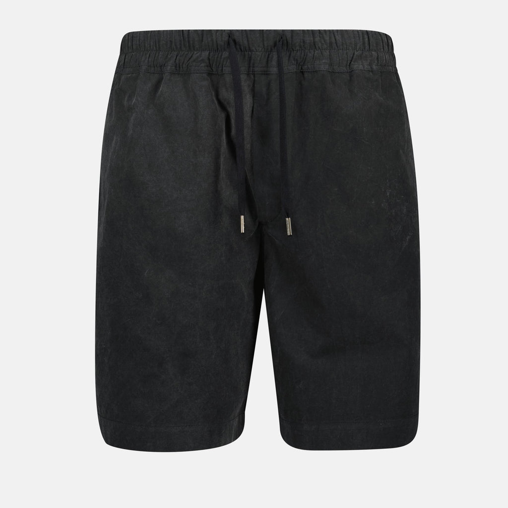 black cotton shorts, Iro Maxe shorts, comfortable summer shorts, men’s cotton shorts, stylish casual wear
