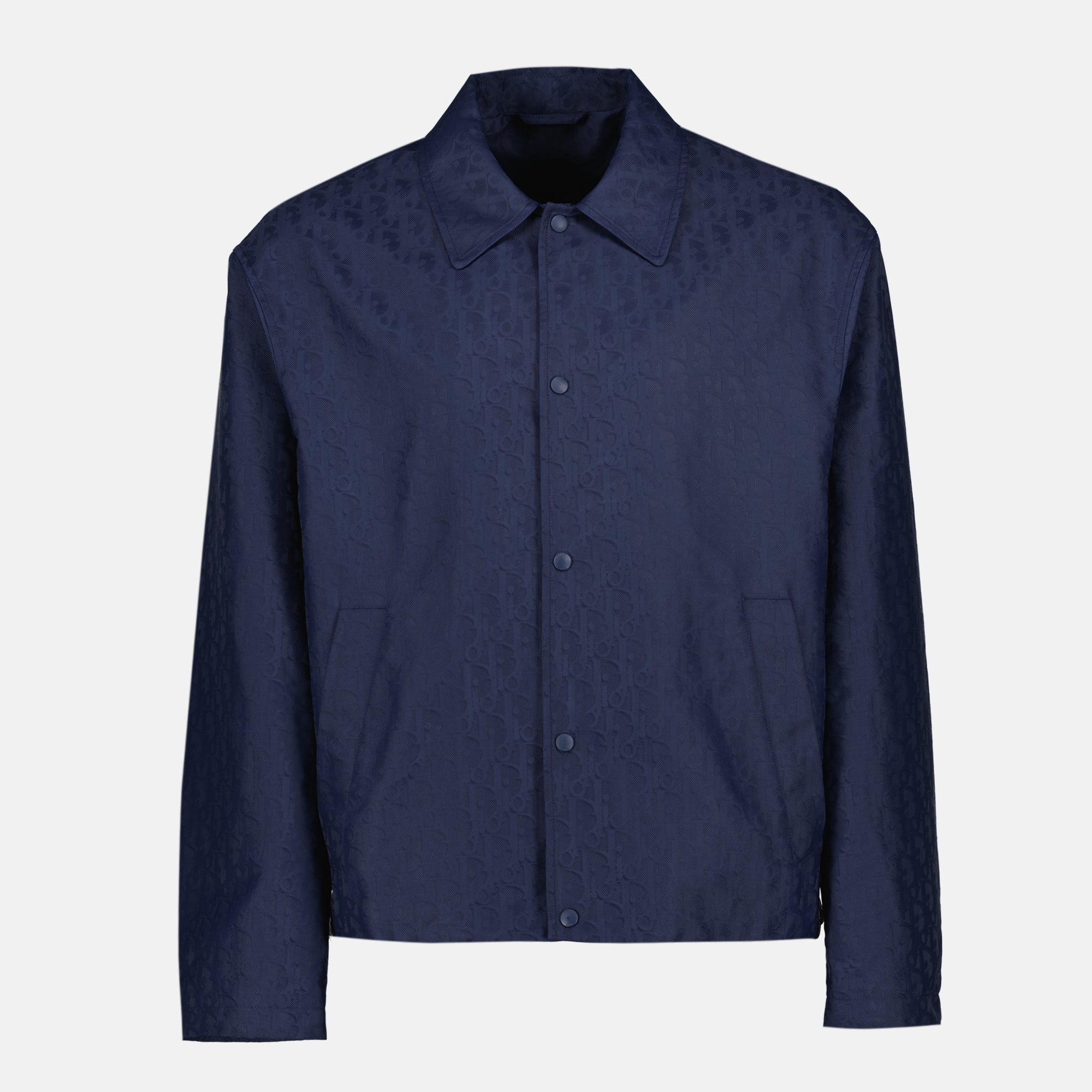 Image de la veste Dior Oblique navy pour homme - Saison Automne-Hiver 2025 - Vue de face