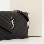 Saint Laurent wallet, chain wallet, black leather wallet, compact wallet, luxury accessories