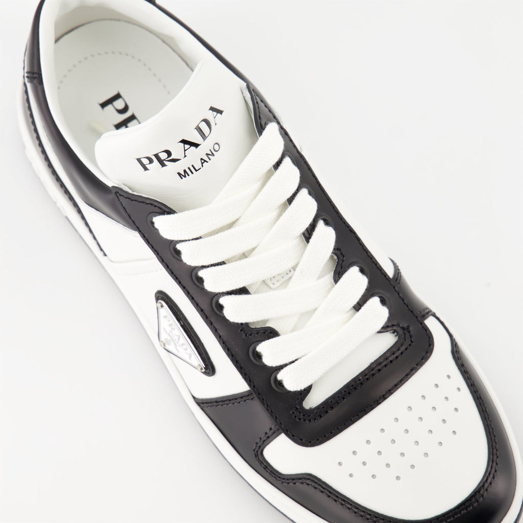 Prada sneakers, luxury footwear, black and white leather sneakers, Autumn-Winter 2024, high-end sneakers