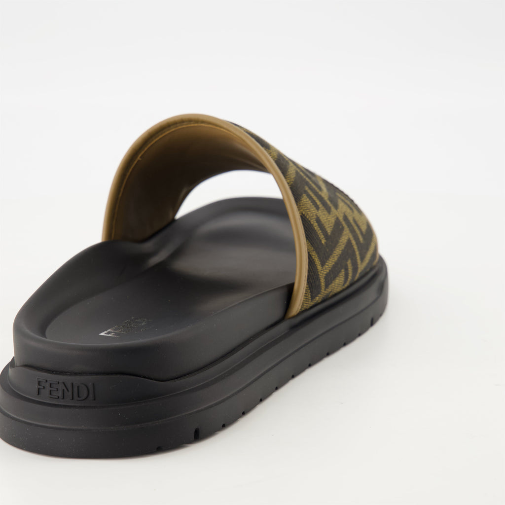 Fendi sandals, Diagonal Sandals, luxury footwear, calf leather sandals, non-slip sandals
