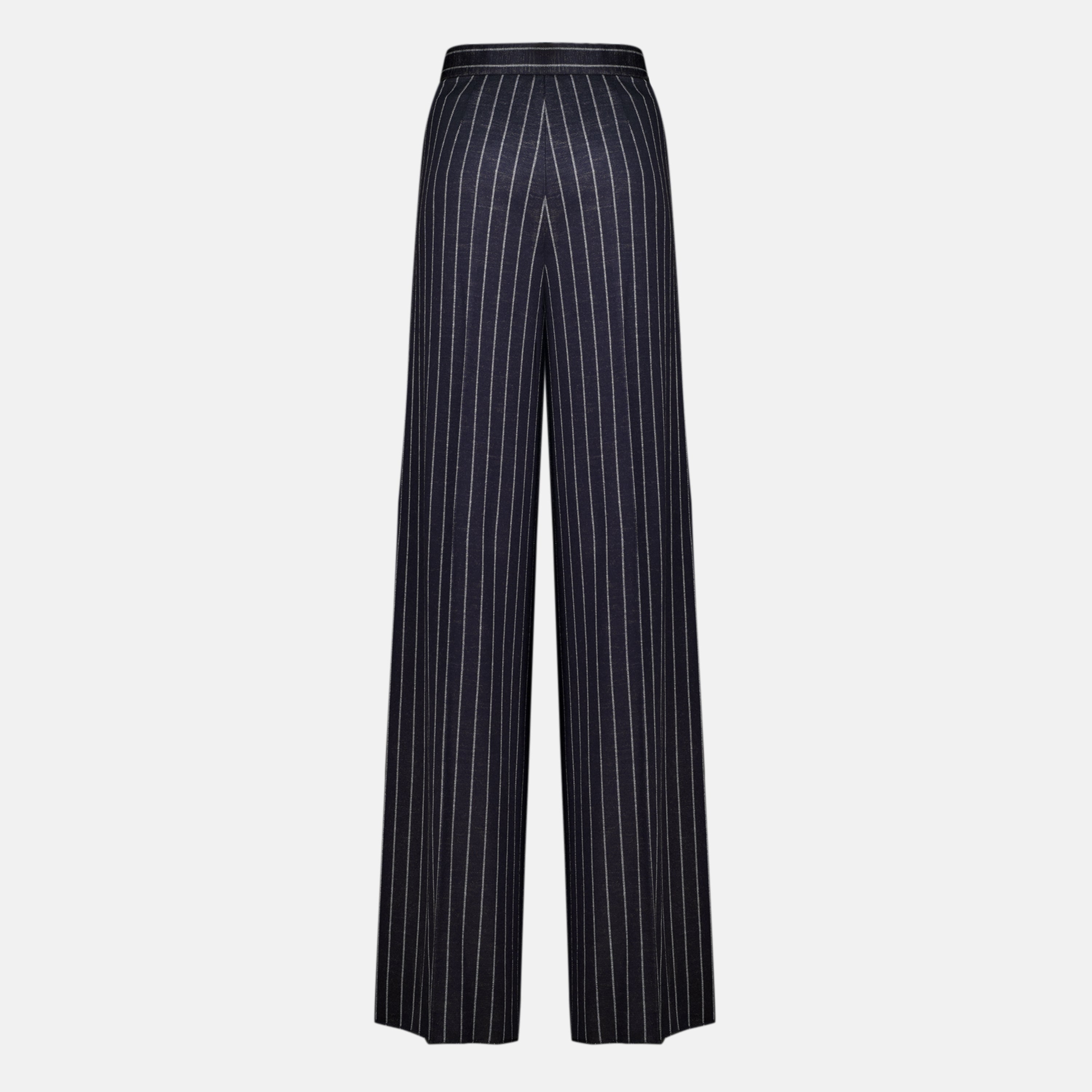 Pantalones de Lana Rayados en Azul