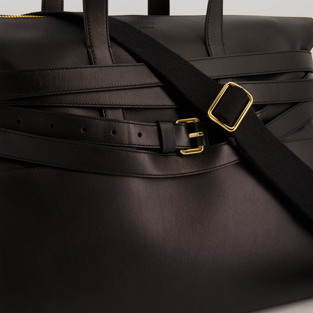 Moschino shopper bag, black leather handbag, luxury accessories, glossy leather bag, designer tote bag