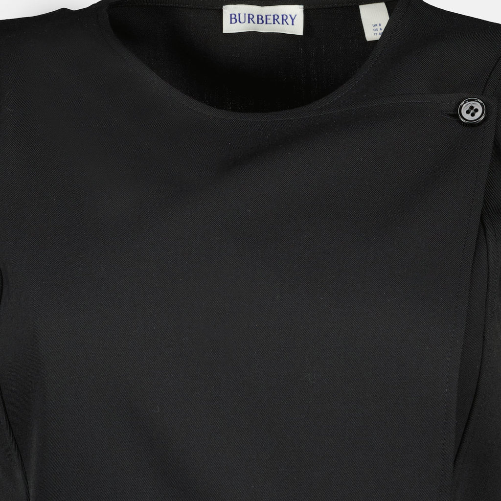 Burberry dress, black kilt dress, wool dress, Autumn-Winter collection, women's fashion