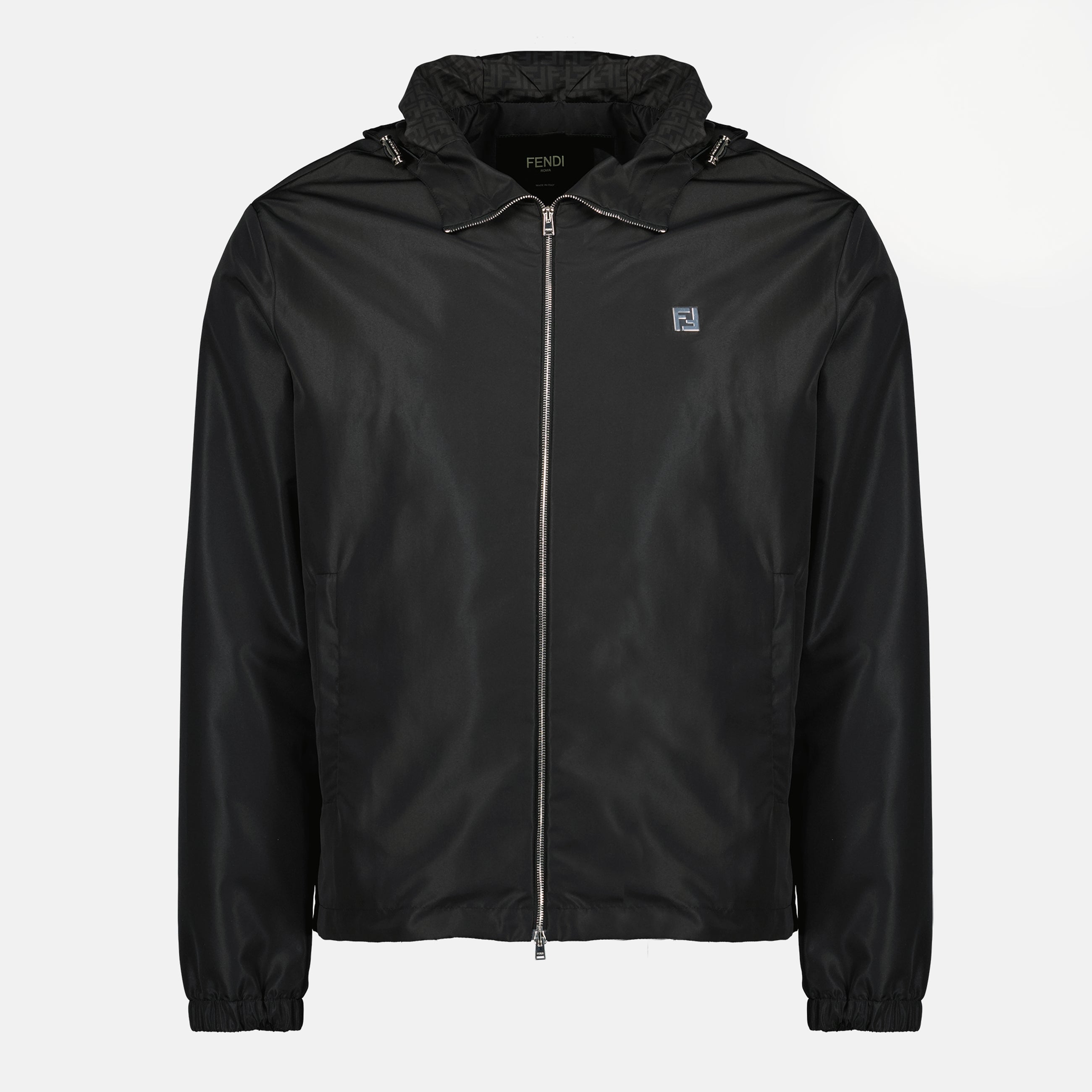 Image of Black Nylon Jacket by Fendi for Men - Season Spring-Summer 2026 - Front View