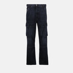 Bild von Schwarzen Denim Cargo-Hosen von Diesel für Herren - Saison Frühling-Sommer 2025 - Vorderansicht