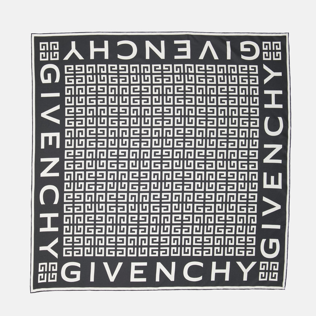 Givenchy scarf, silk scarf, 4G motif, designer accessories, luxury scarf