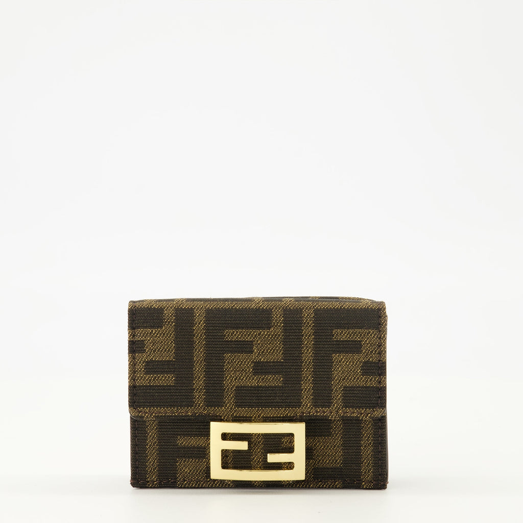 Image of Mini Portefeuille à Trois Volets ff Marron by Fendi for Women - Season Spring-Summer 2026 - Front View