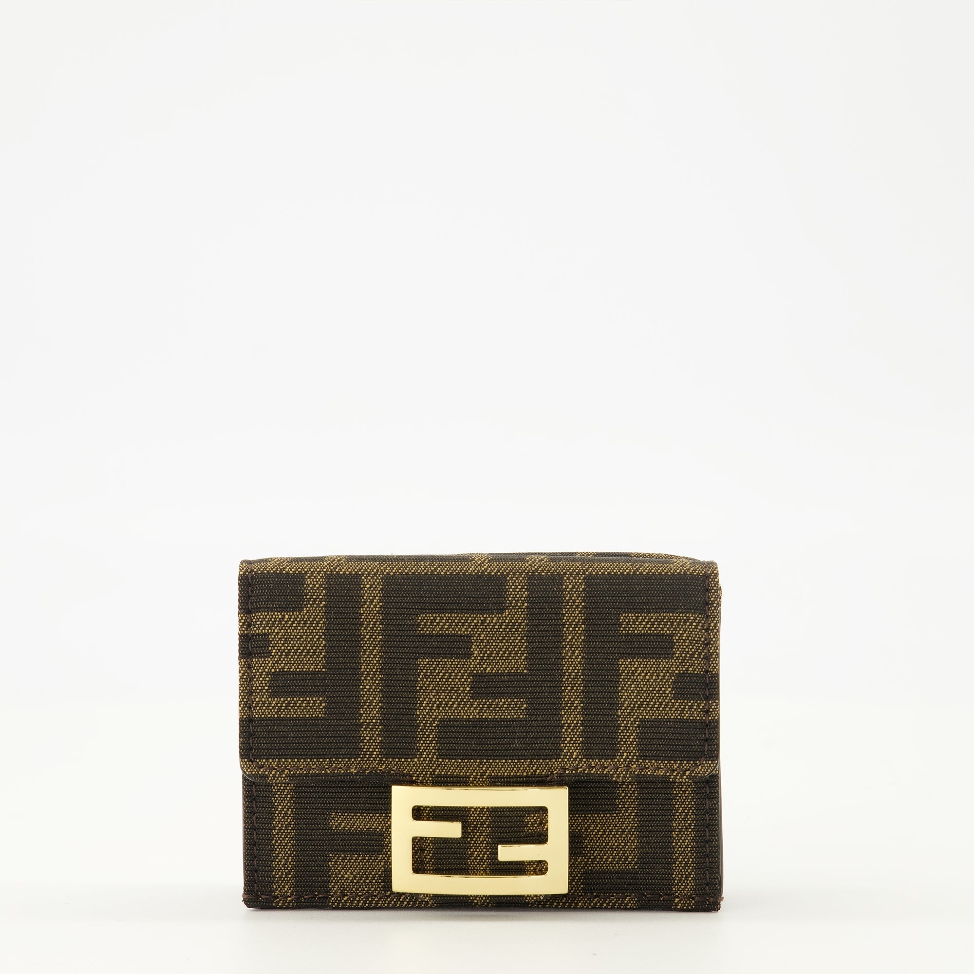 Image of Mini Portefeuille à Trois Volets ff Marron by Fendi for Women - Season Spring-Summer 2026 - Front View