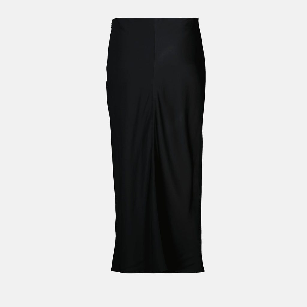 black midi skirt, AMI Paris, women's fashion, Viscose crêpe, Spring-Summer 2025
