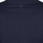 navy blue t-shirt, AMI heart logo, cotton t-shirt, short sleeve t-shirt, casual wear