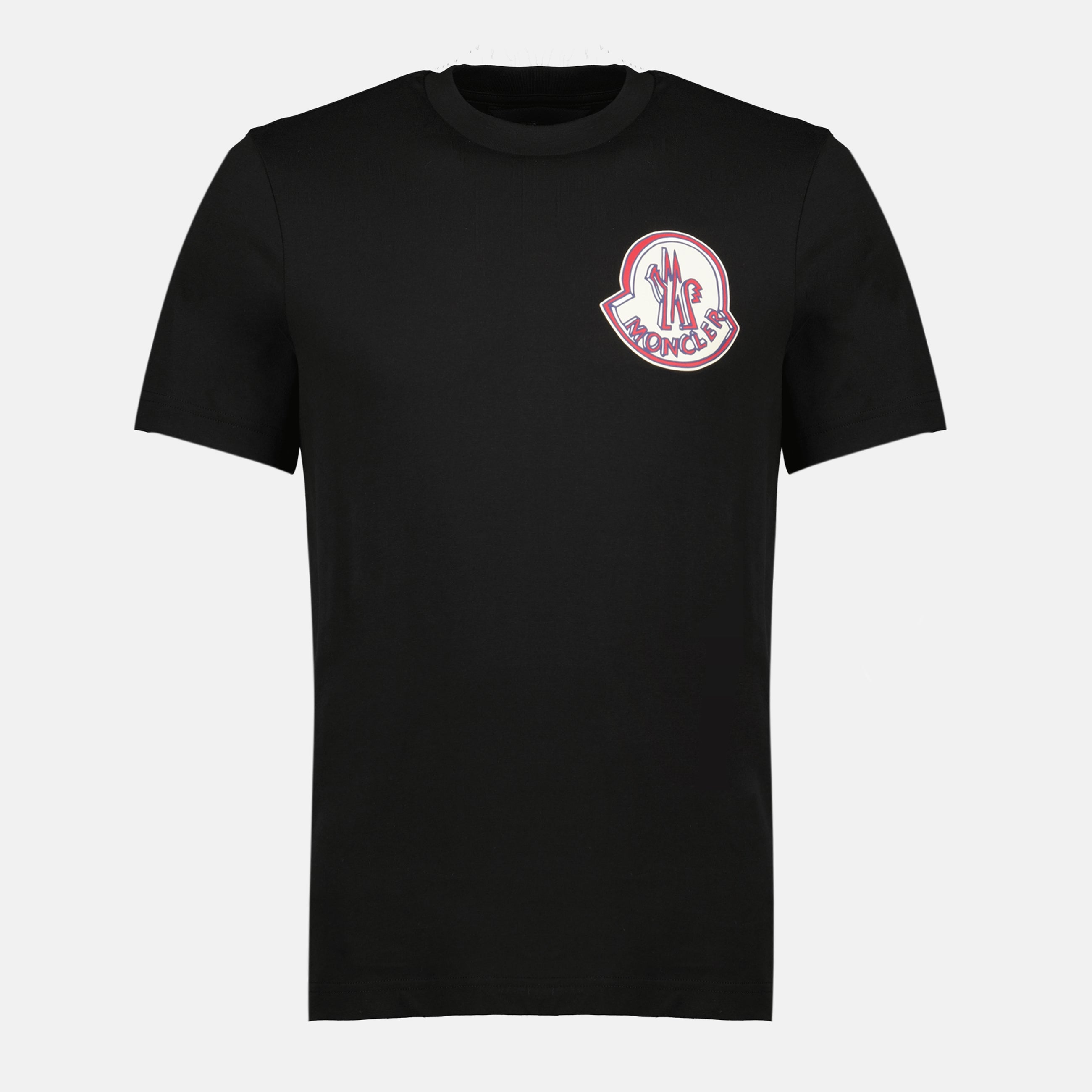 Immagine della T-shirt nera con logo di Moncler per uomo - Stagione primavera-estate 2026 - Vista frontale