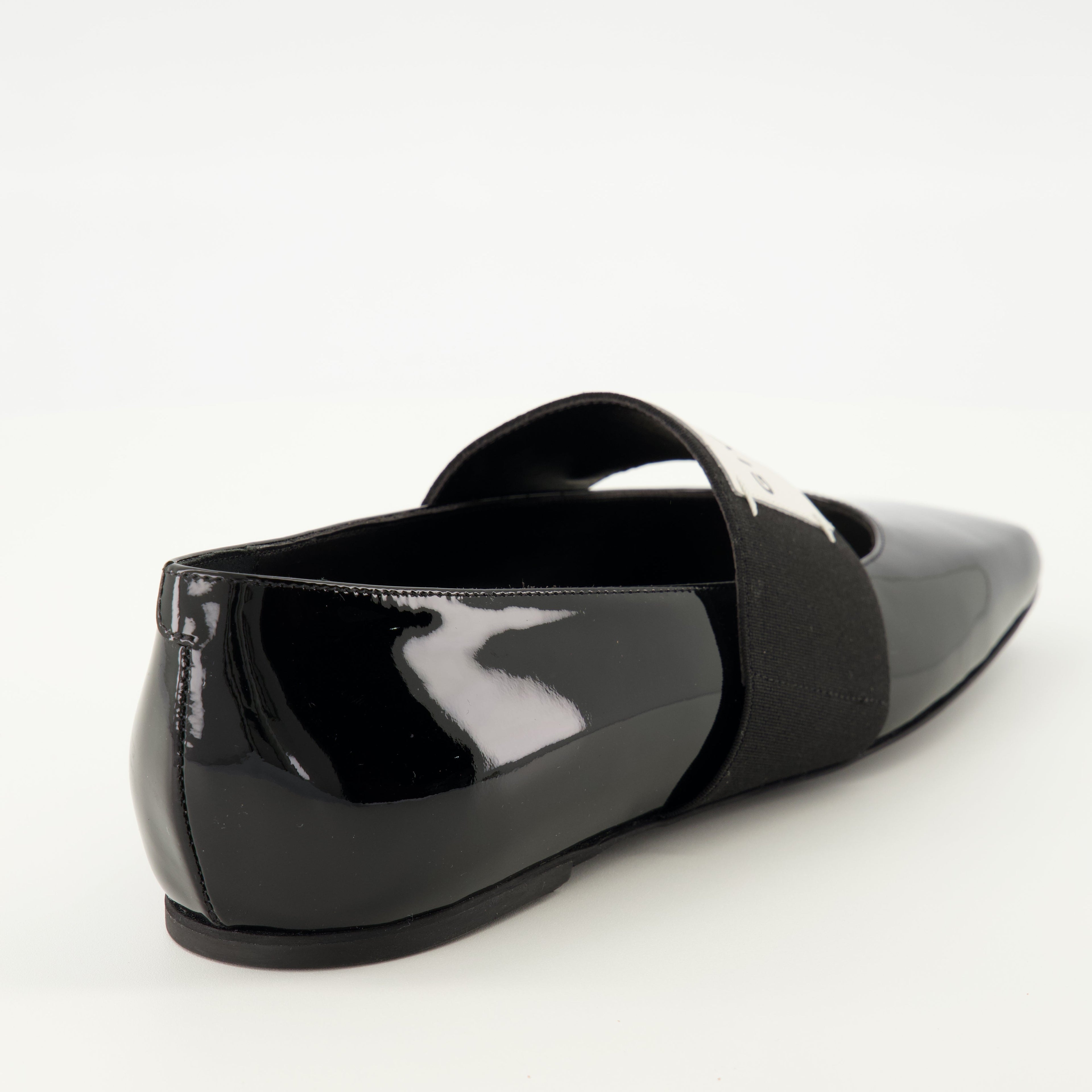 Givenchy ballerinas, Sliced Square model, patent leather shoes, square toe flats, luxury footwear