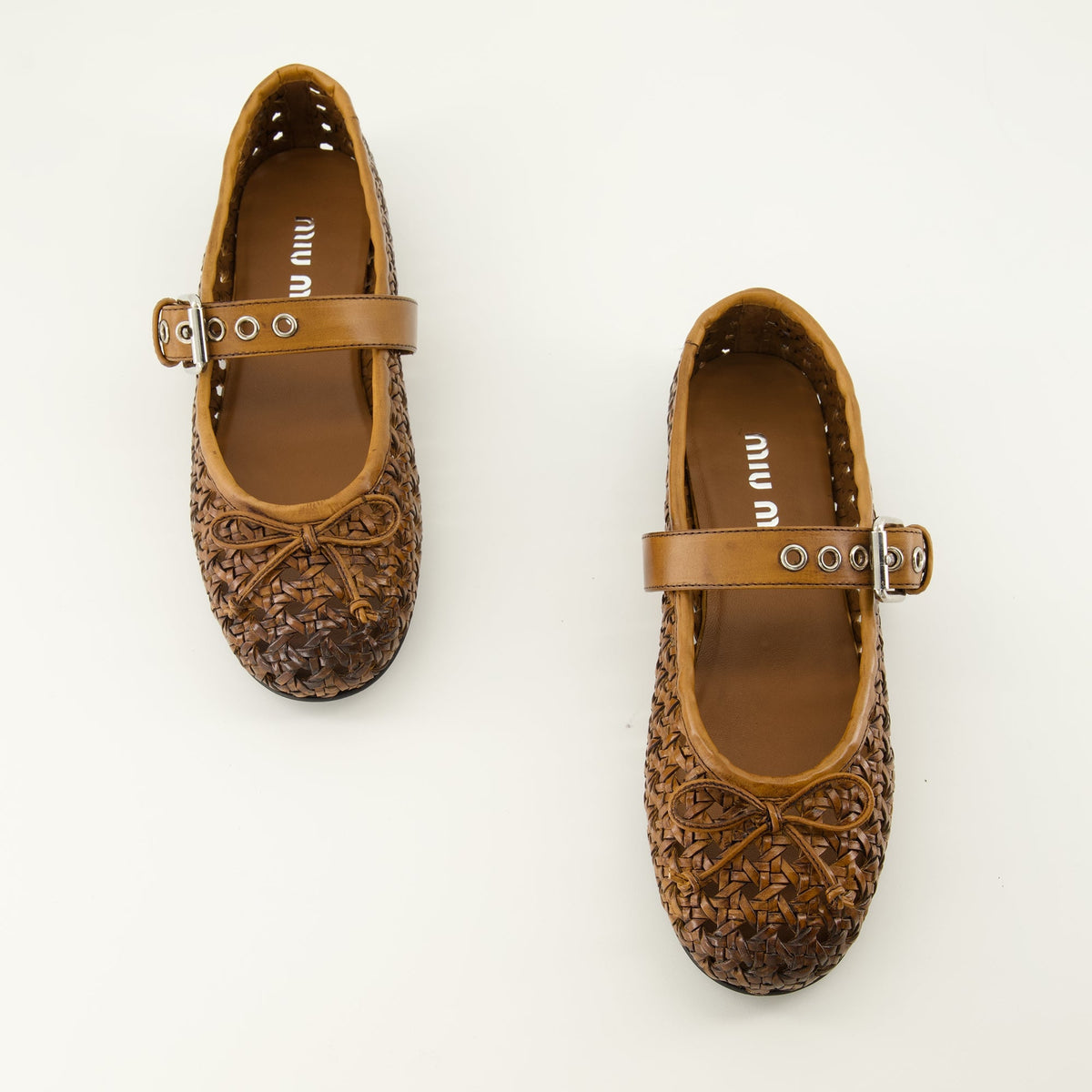 Cannage Leather Ballerinas