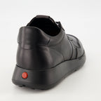 black sneakers, Tod's shoes, leather footwear, stylish sneakers, casual elegance