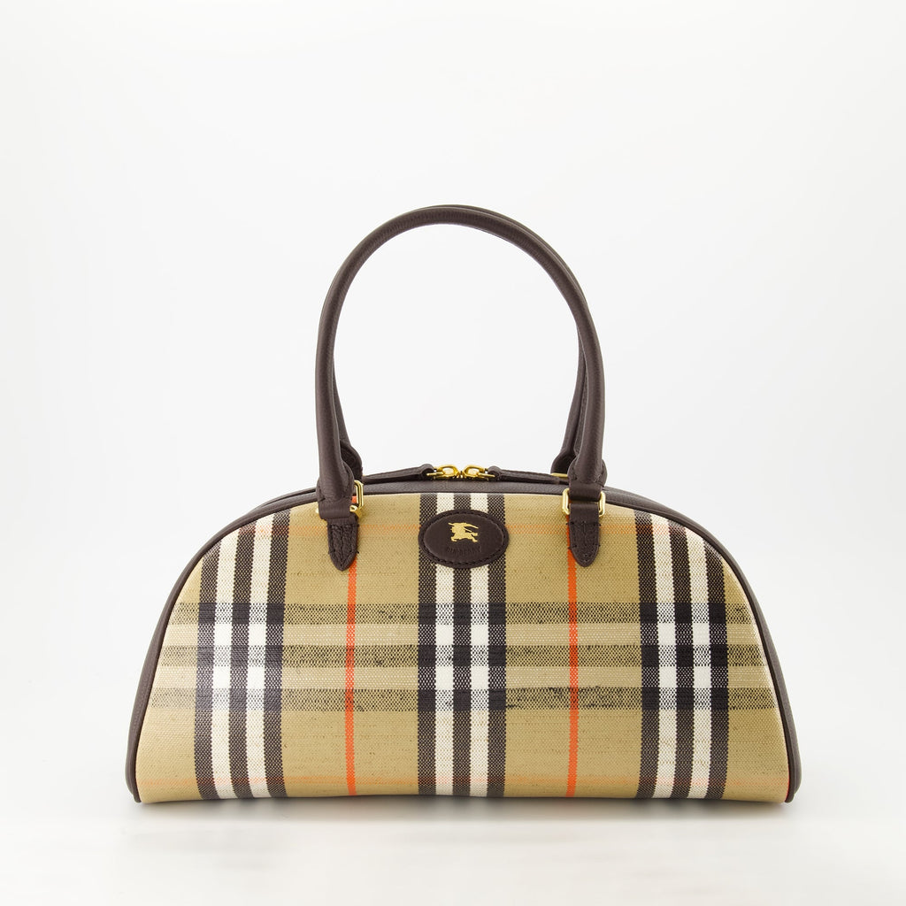 Burberry Bowling Bag, Check Bag, Luxury Accessories, Modern Handbag, Fashion