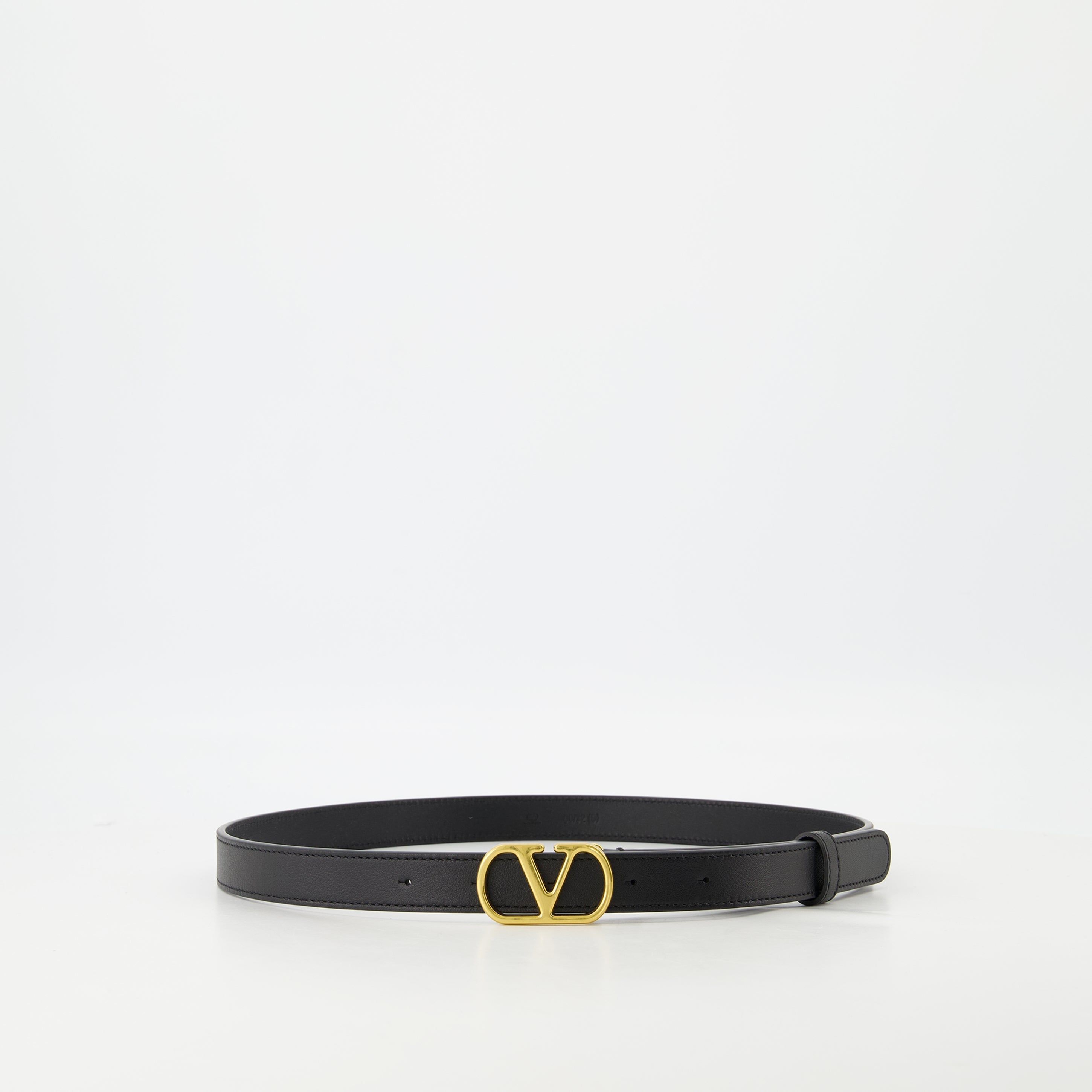 VLogo Belt, Valentino Garavani, black leather belt, adjustable belt, designer accessories