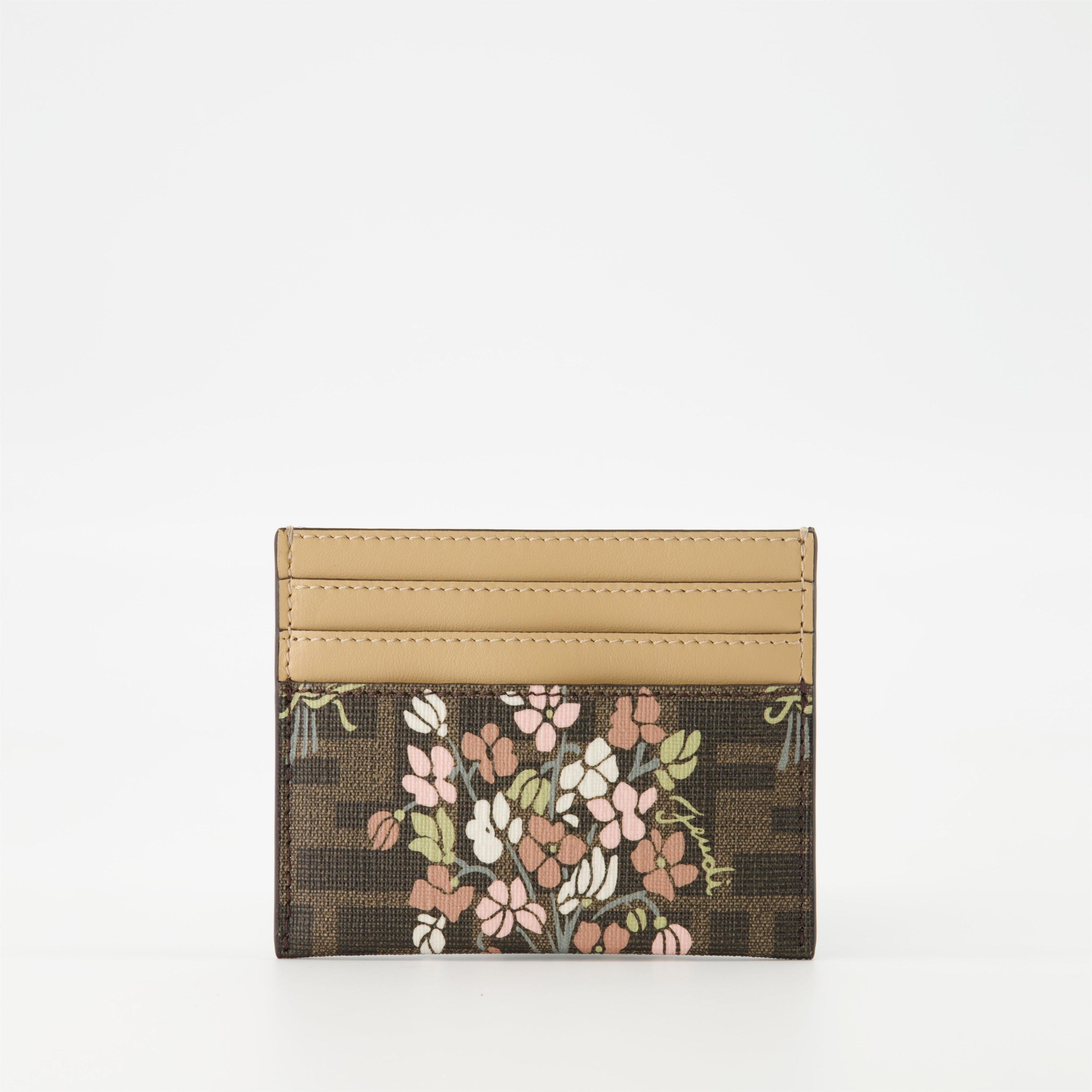 Fendi card holder, Roma Flower Bouquet, leather accessories, designer card holder, luxury fashion