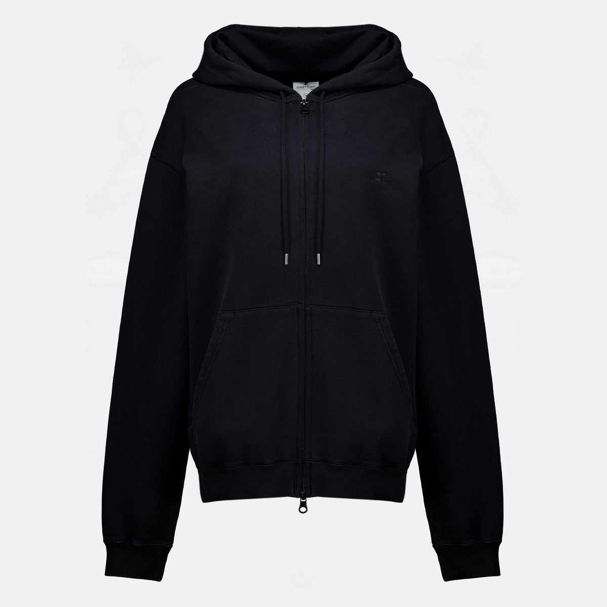 Sudadera con capucha y cremallera efecto stonewash