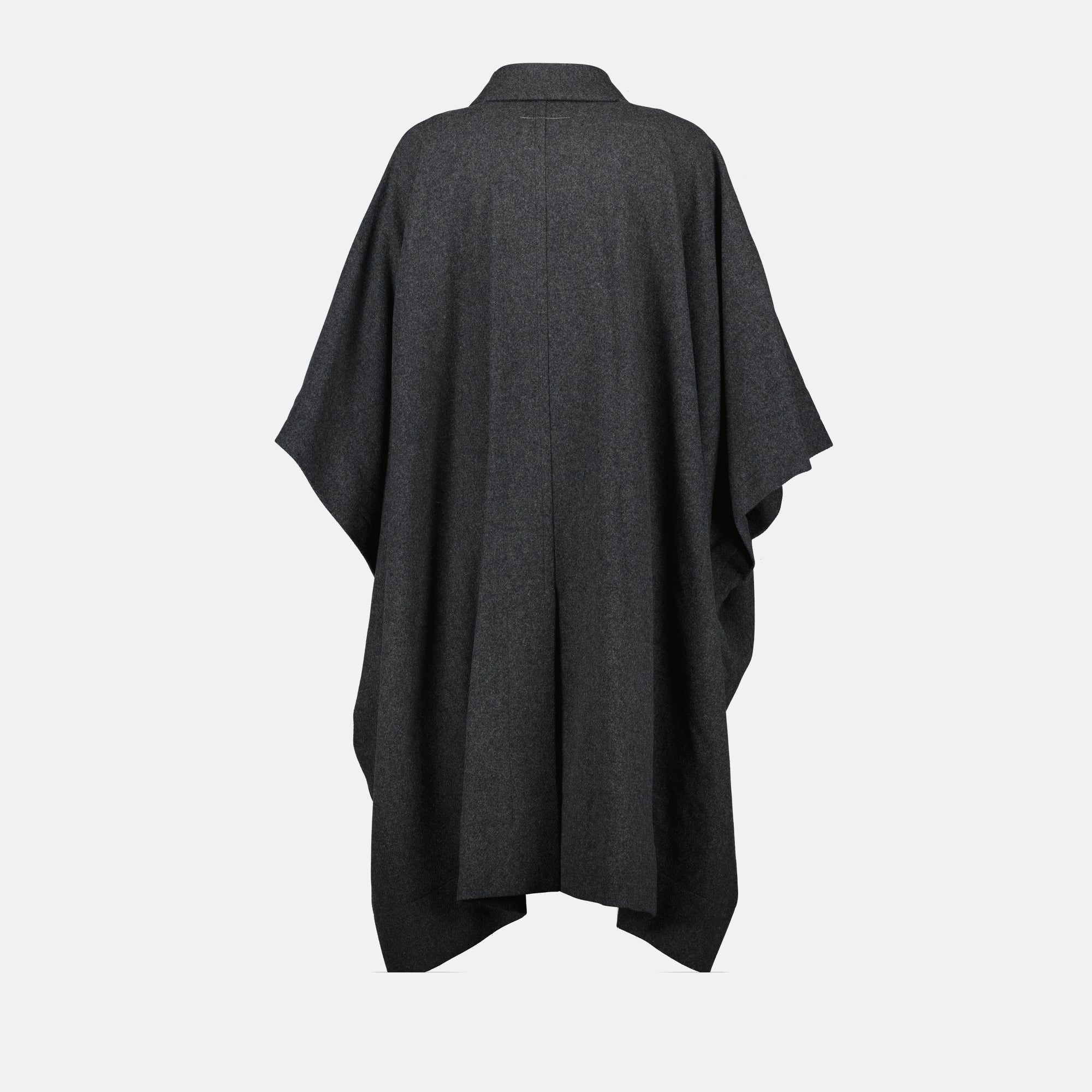 gray long coat, Mm6 coat, wool outerwear, autumn winter fashion, refined women's coat