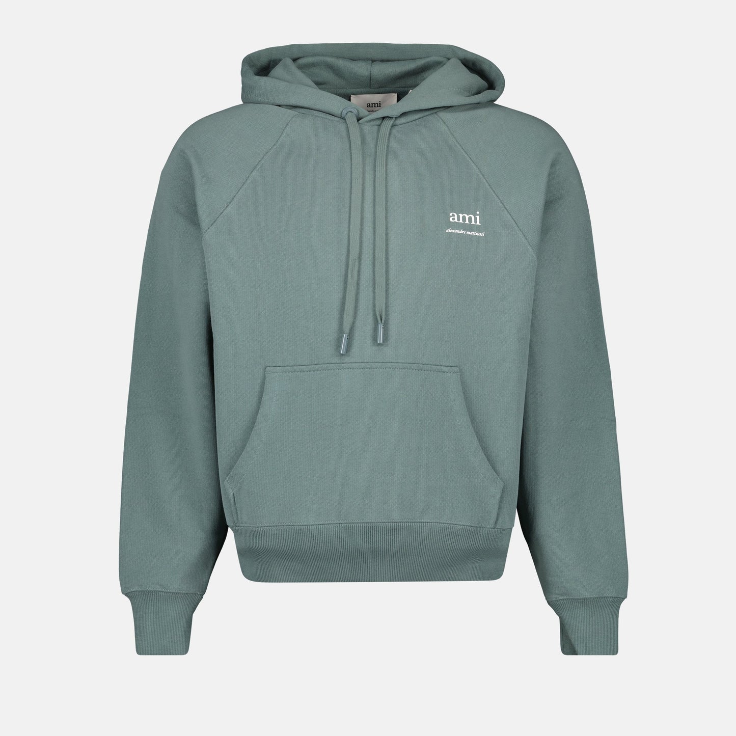 Signature Hoodie, Water Green Hoodie, Organic Cotton Hoodie, Ami Paris Hoodie, Fall-Winter Hoodie