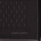 Image of Cassandre Logo Wool and Silk Scarf by Saint Laurent for Men - Season Autumn-Winter 2024 - Detail View 1