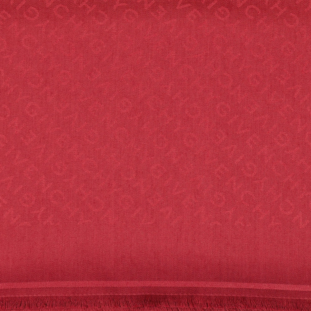Red Silk Scarf, Givenchy Monogram, Luxury Accessory, Autumn-Winter Collection, Stylish Scarf