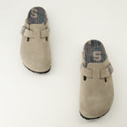 Imagen de las sandalias Boston grises de Birkenstock para unisex - Temporada Otoño-Invierno 2025 - Vista de arriba del par