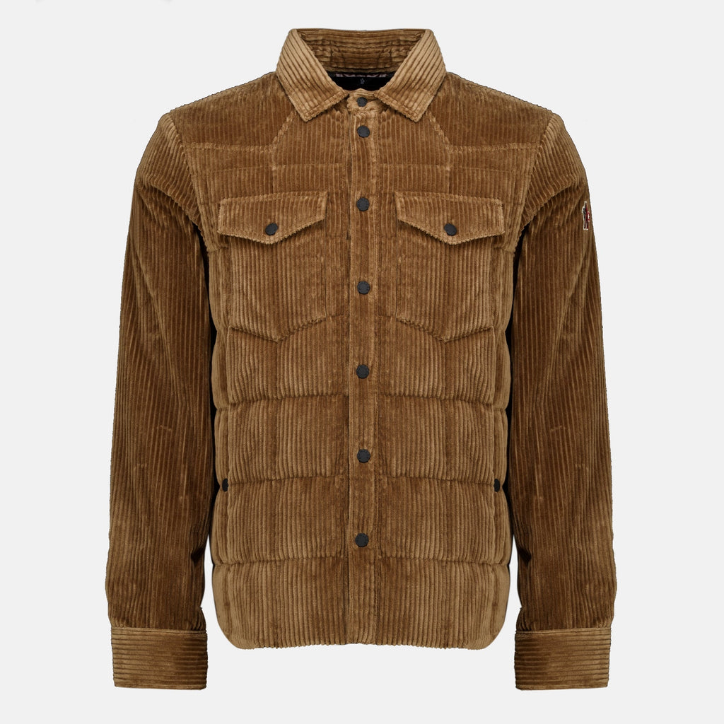 Braunes Cord-Overshirt mit Daunenfüllung